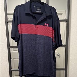 Under Armour Men's Polo in Navy and Pink